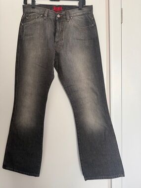 Hugo Boss Men's Gray Faded Bootcut Jeans